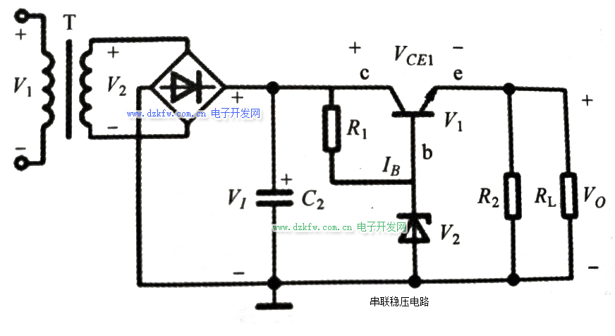 串聯(lián)穩(wěn)壓二極管擴(kuò)流電路